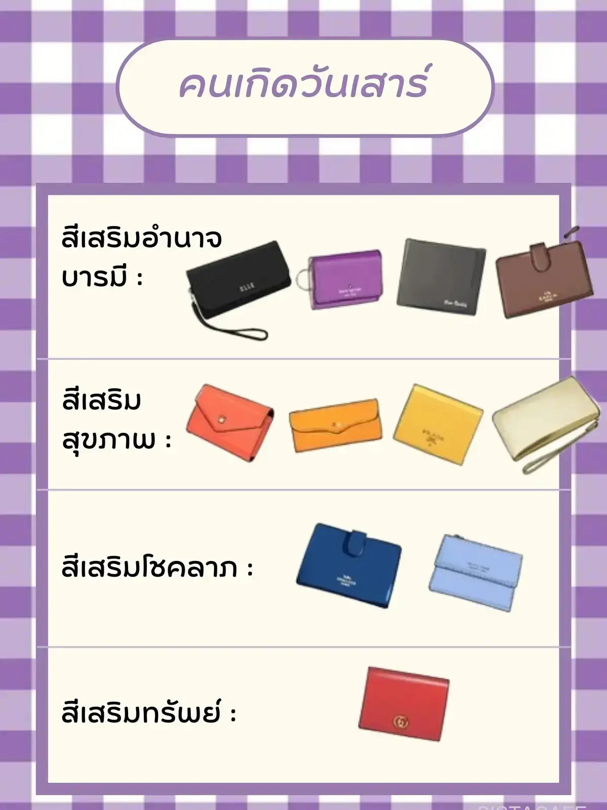 สีกระเป๋าสตางค์ตามวันเกิด กรกฎาคม 2568 นำมาซึ่งความมั่งคั่งและโชคลาภ